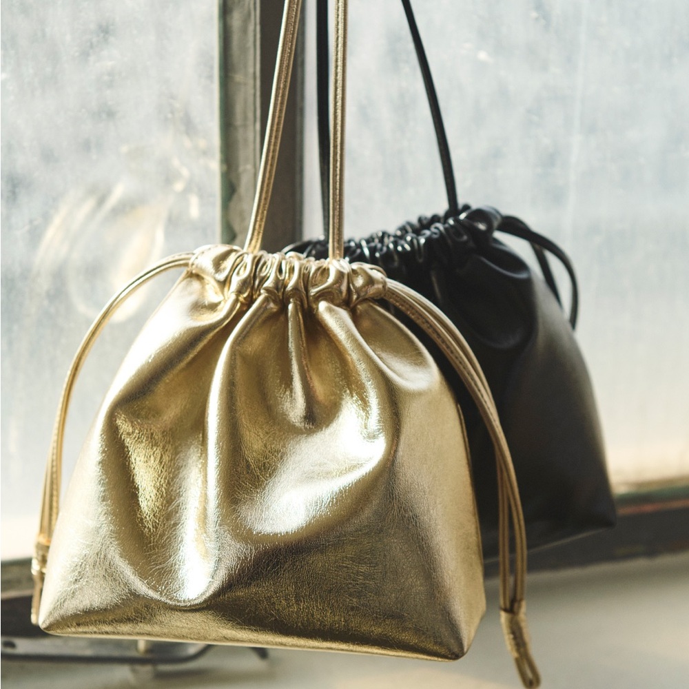 PART TWO Gold Drawstring Handbag - Picture 3 of 10